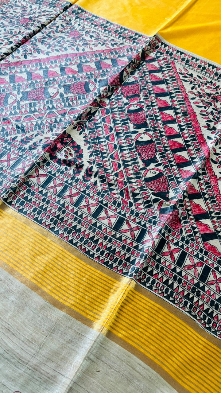 Mithila Artistry Ghicha Tussar Silk Saree