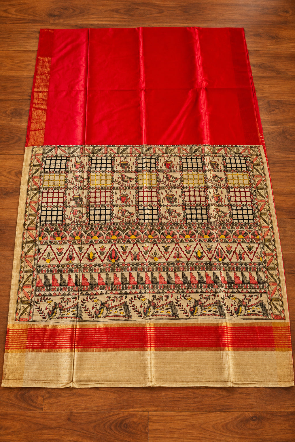 Mithila Artistry Ghicha Tussar Silk Saree