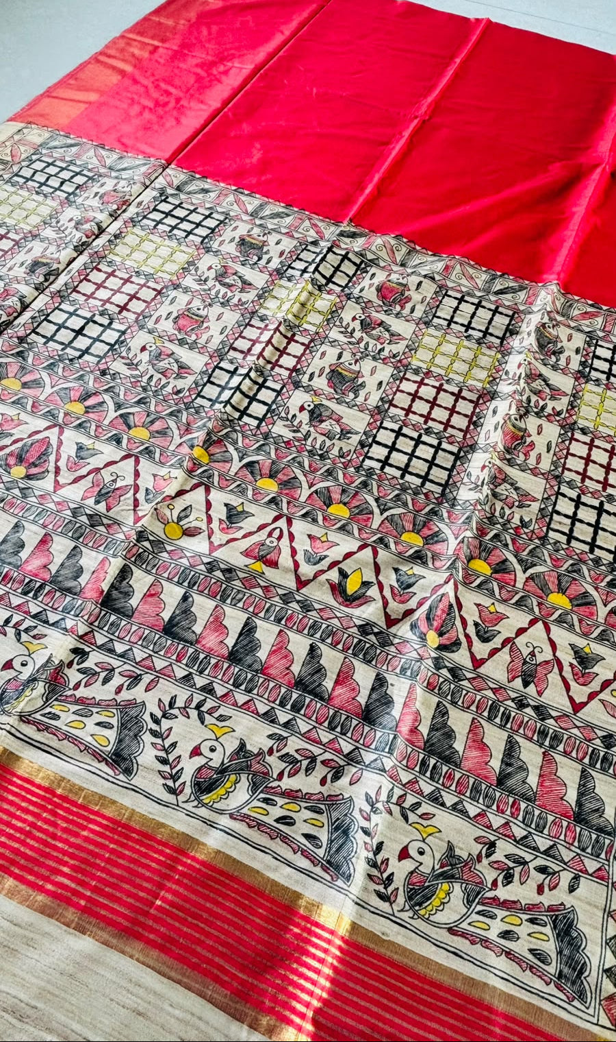 Mithila Artistry Ghicha Tussar Silk Saree
