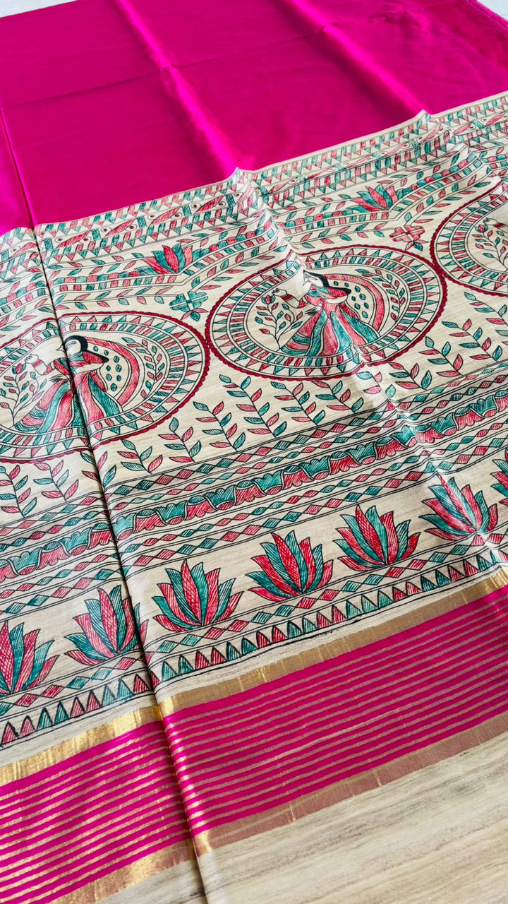 Mithila Artistry Ghicha Tussar Silk Saree