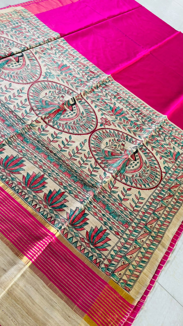 Mithila Artistry Ghicha Tussar Silk Saree