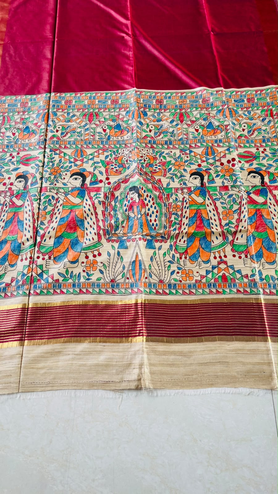 Mithila Artistry Ghicha Tussar Silk Saree