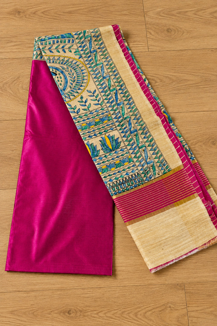 Mithila Artistry Ghicha Tussar Silk Saree