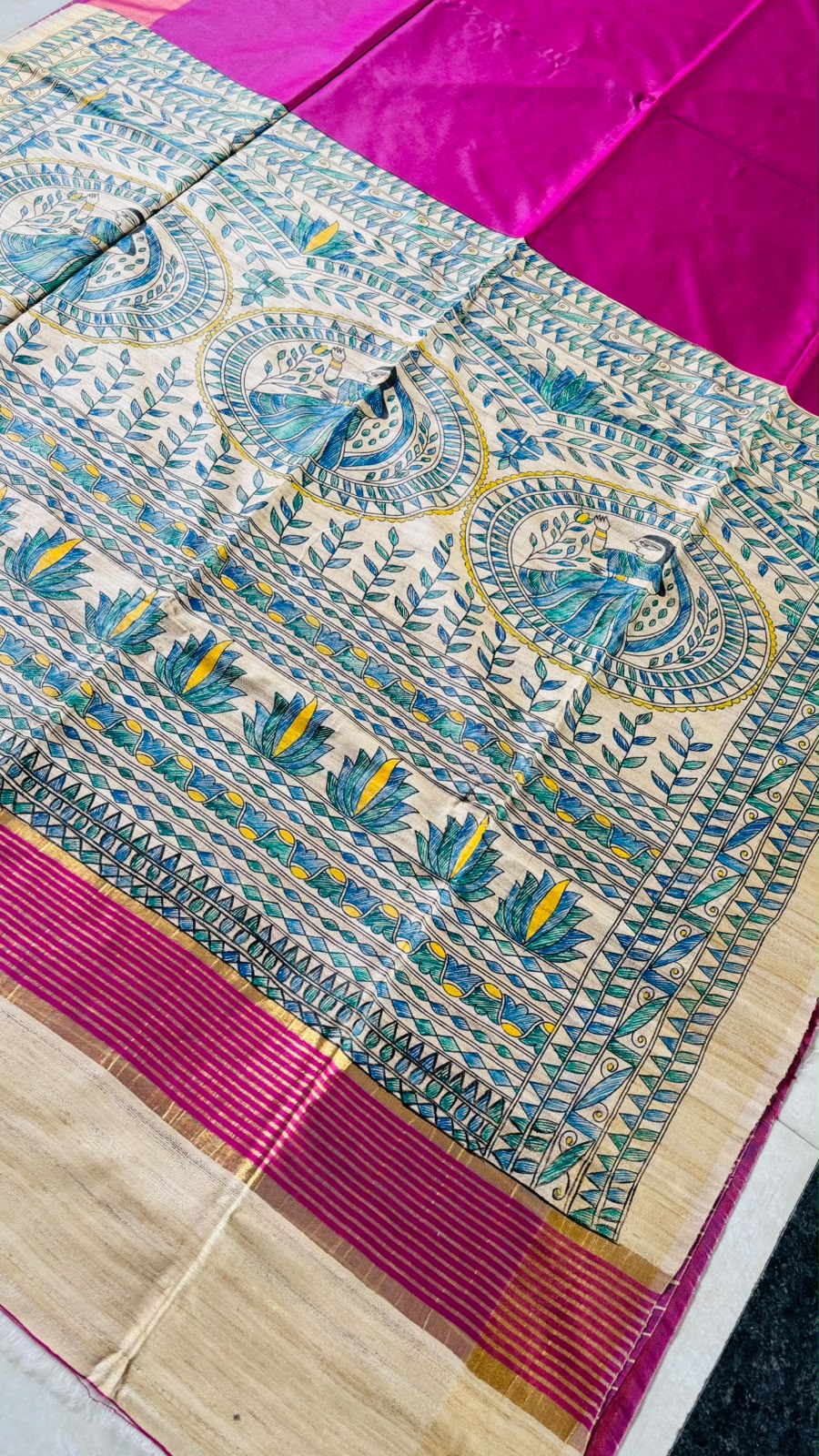 Mithila Artistry Ghicha Tussar Silk Saree