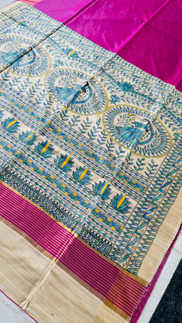 Mithila Artistry Ghicha Tussar Silk Saree