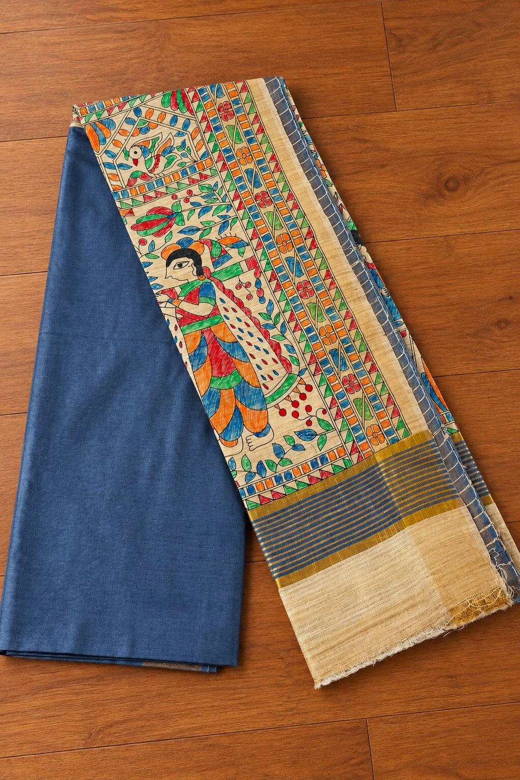 Mithila Artistry Ghicha Tussar Silk Saree