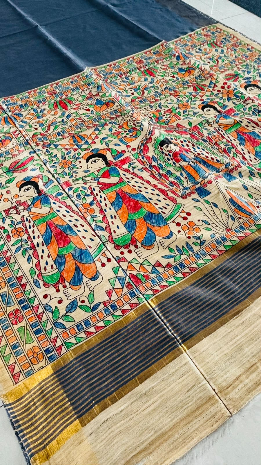 Mithila Artistry Ghicha Tussar Silk Saree