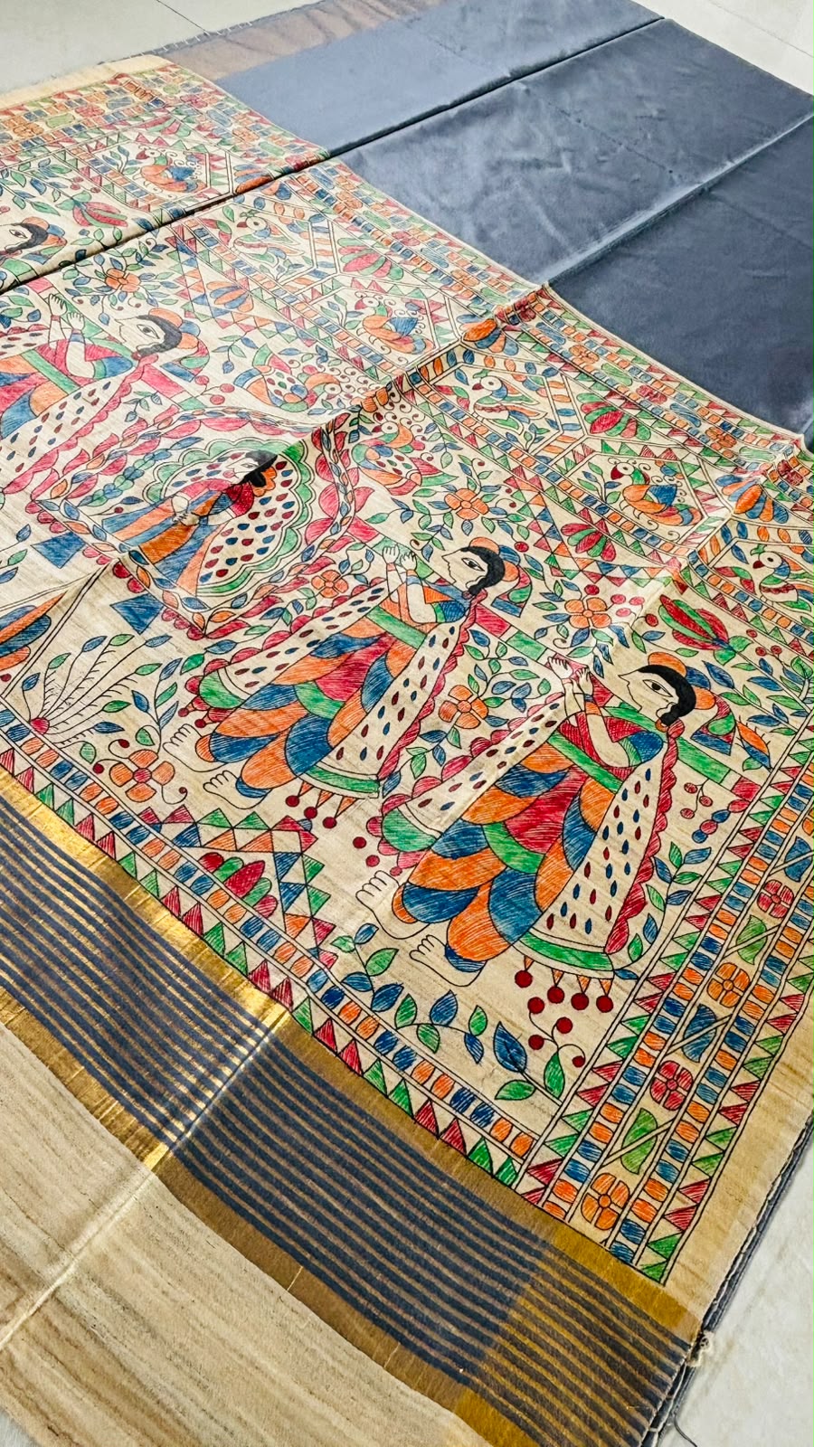 Mithila Artistry Ghicha Tussar Silk Saree
