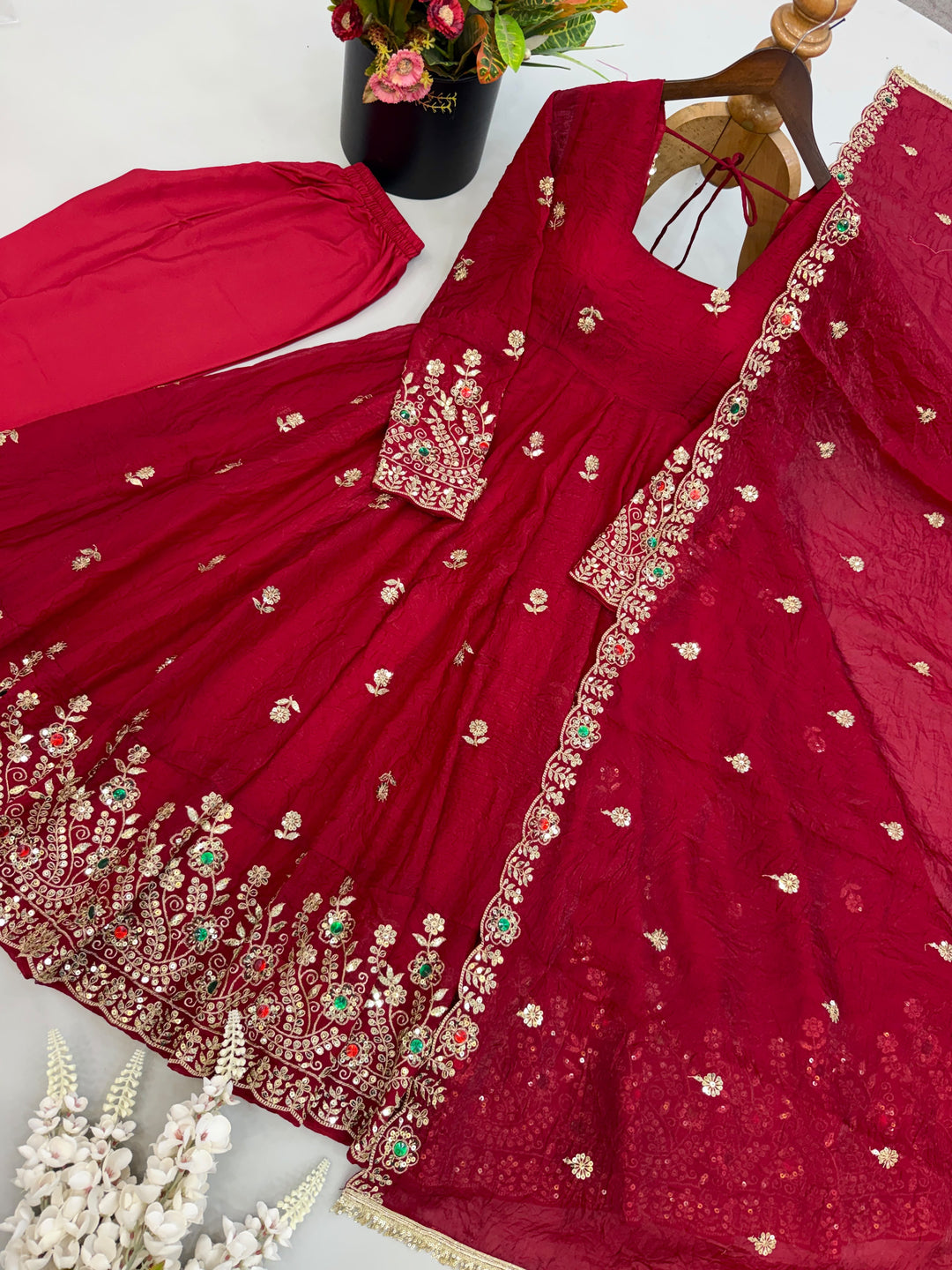 Heritage Glamour Embroidery Gown Set