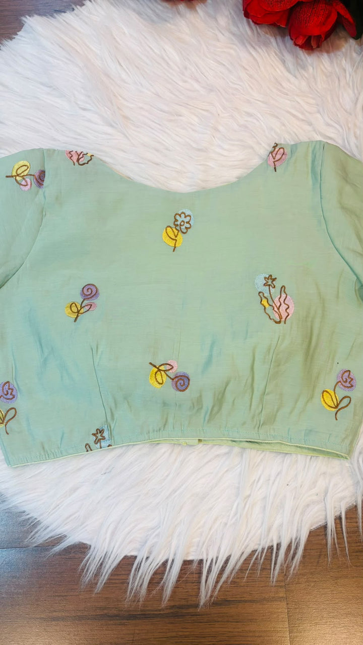 Behind Every Smile Chanderi Silk Embroidered Blouse