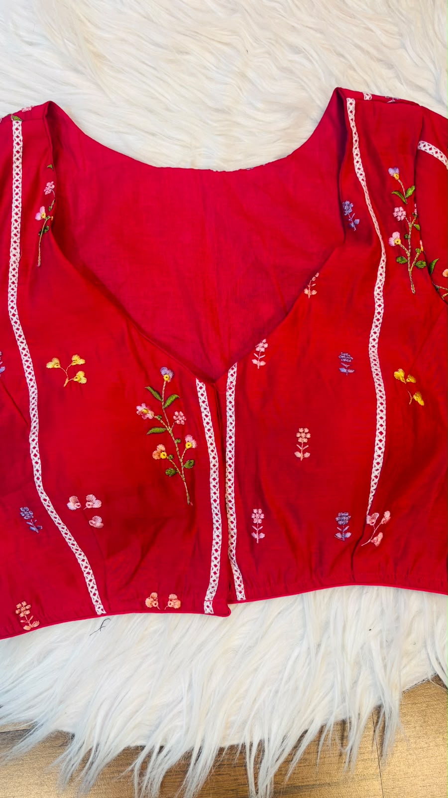Eden Blossom Chanderi Silk Embroidered Blouse