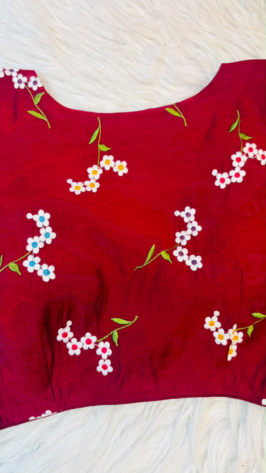 Blossom  Comes Alive Chanderi Silk Embroidered Blouse
