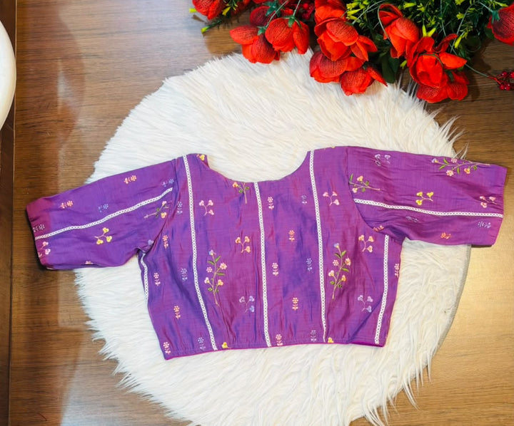 Eden Blossom Chanderi Silk Embroidered Blouse