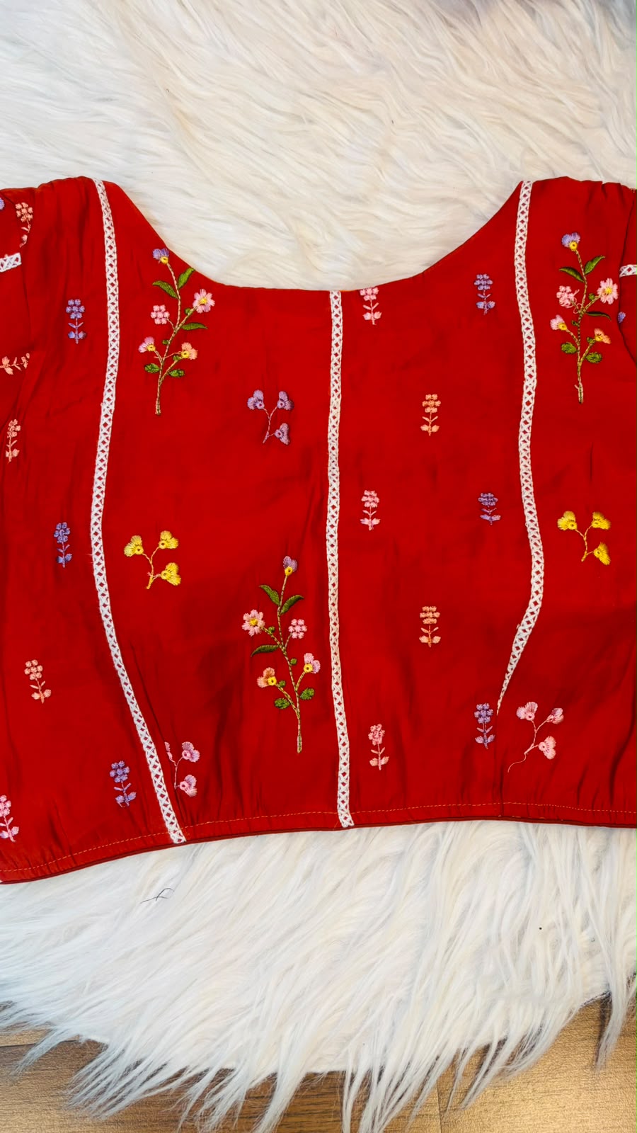 Eden Blossom Chanderi Silk Embroidered Blouse