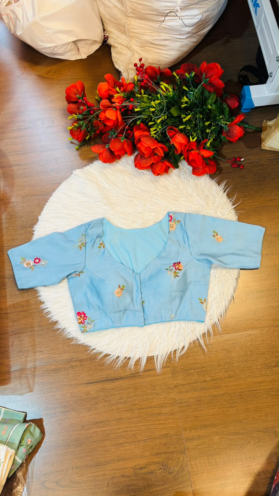 Behind Every Smile Chanderi Silk Embroidered Blouse