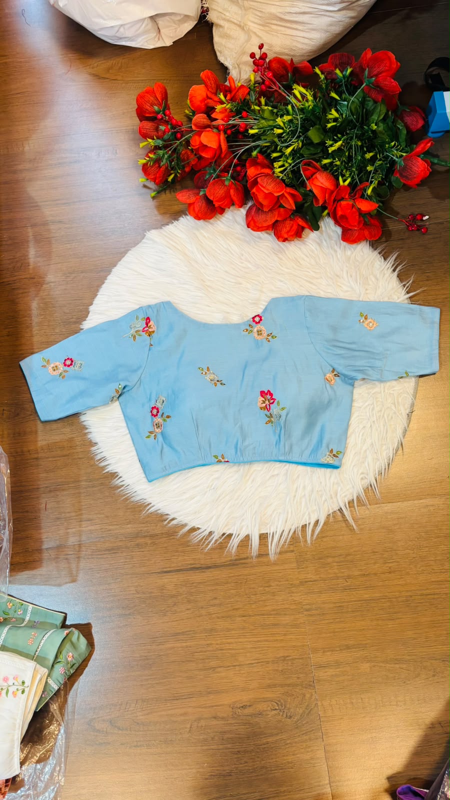 Behind Every Smile Chanderi Silk Embroidered Blouse