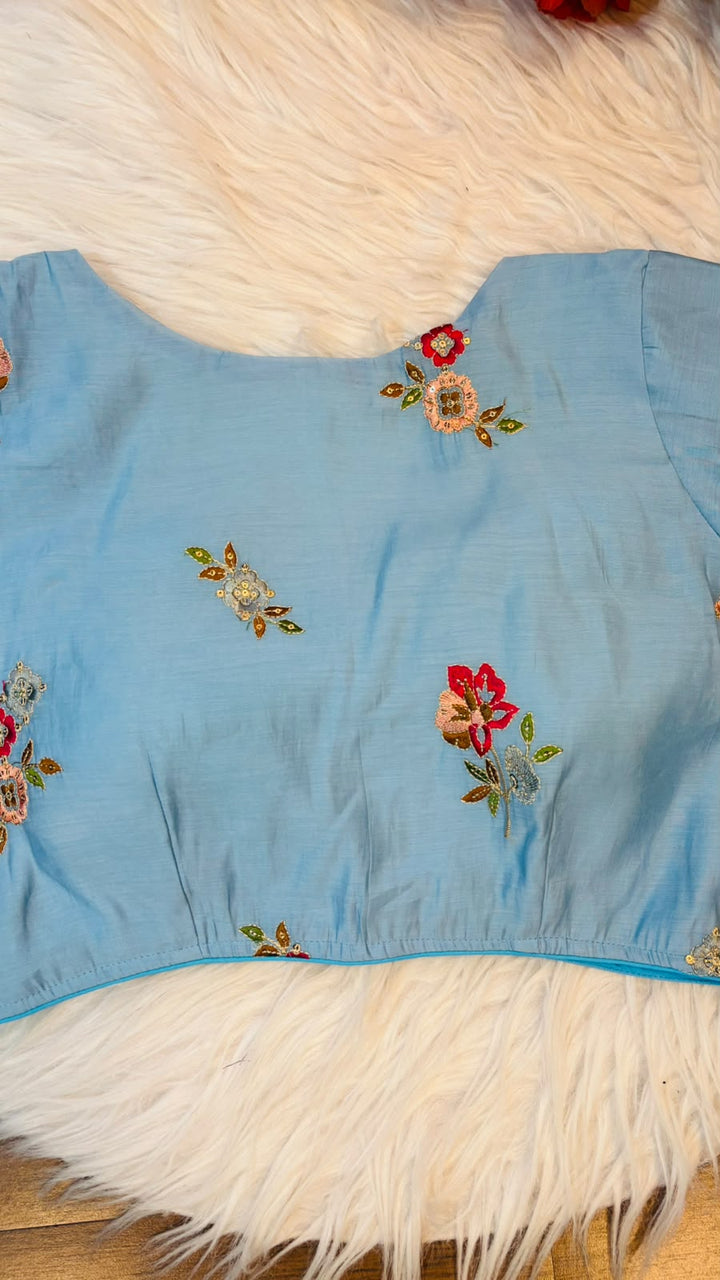 Behind Every Smile Chanderi Silk Embroidered Blouse
