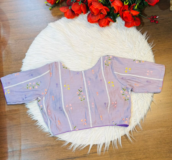 Eden Blossom Chanderi Silk Embroidered Blouse