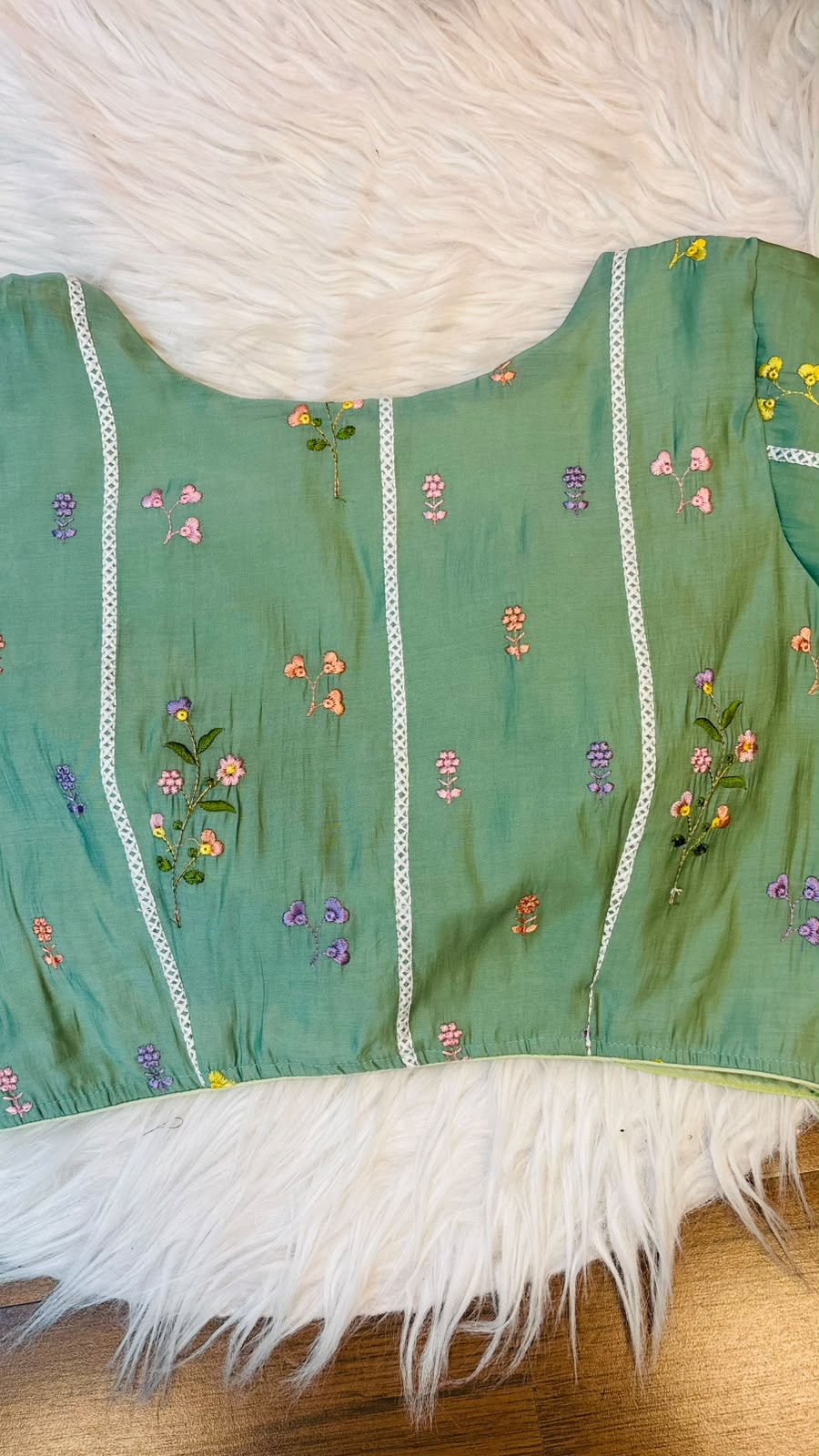 Eden Blossom Chanderi Silk Embroidered Blouse