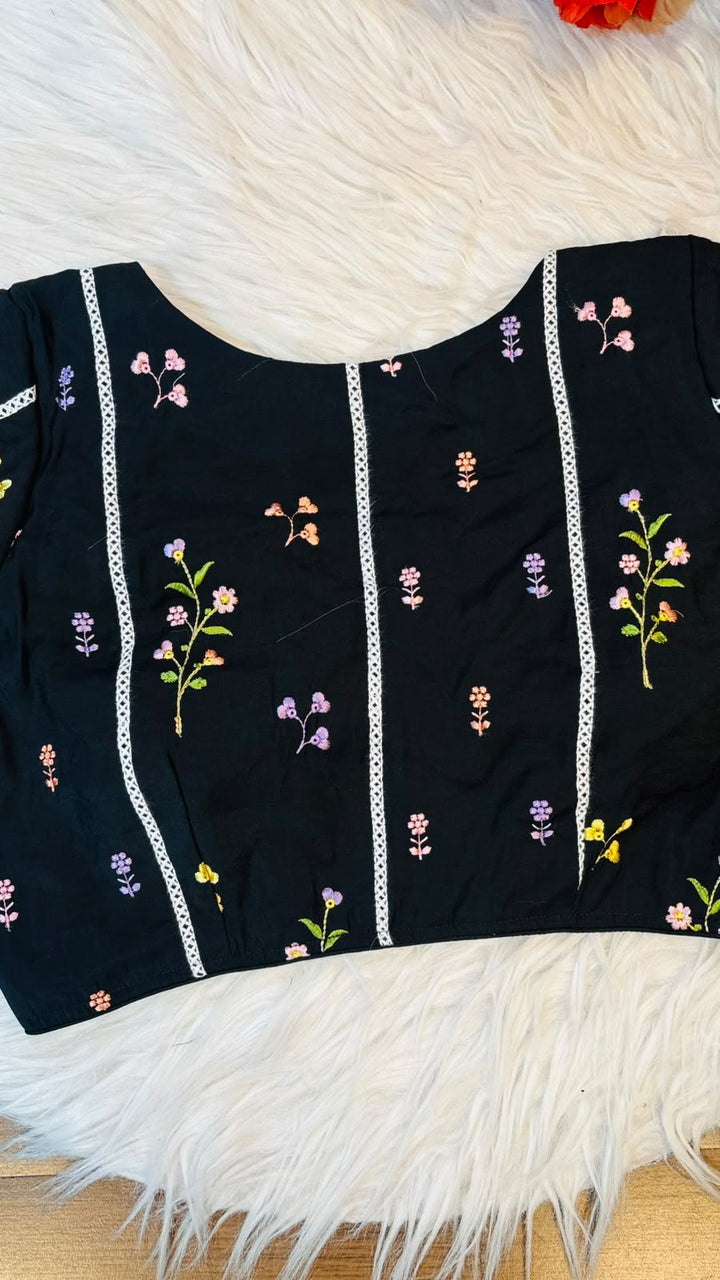 Eden Blossom Chanderi Silk Embroidered Blouse