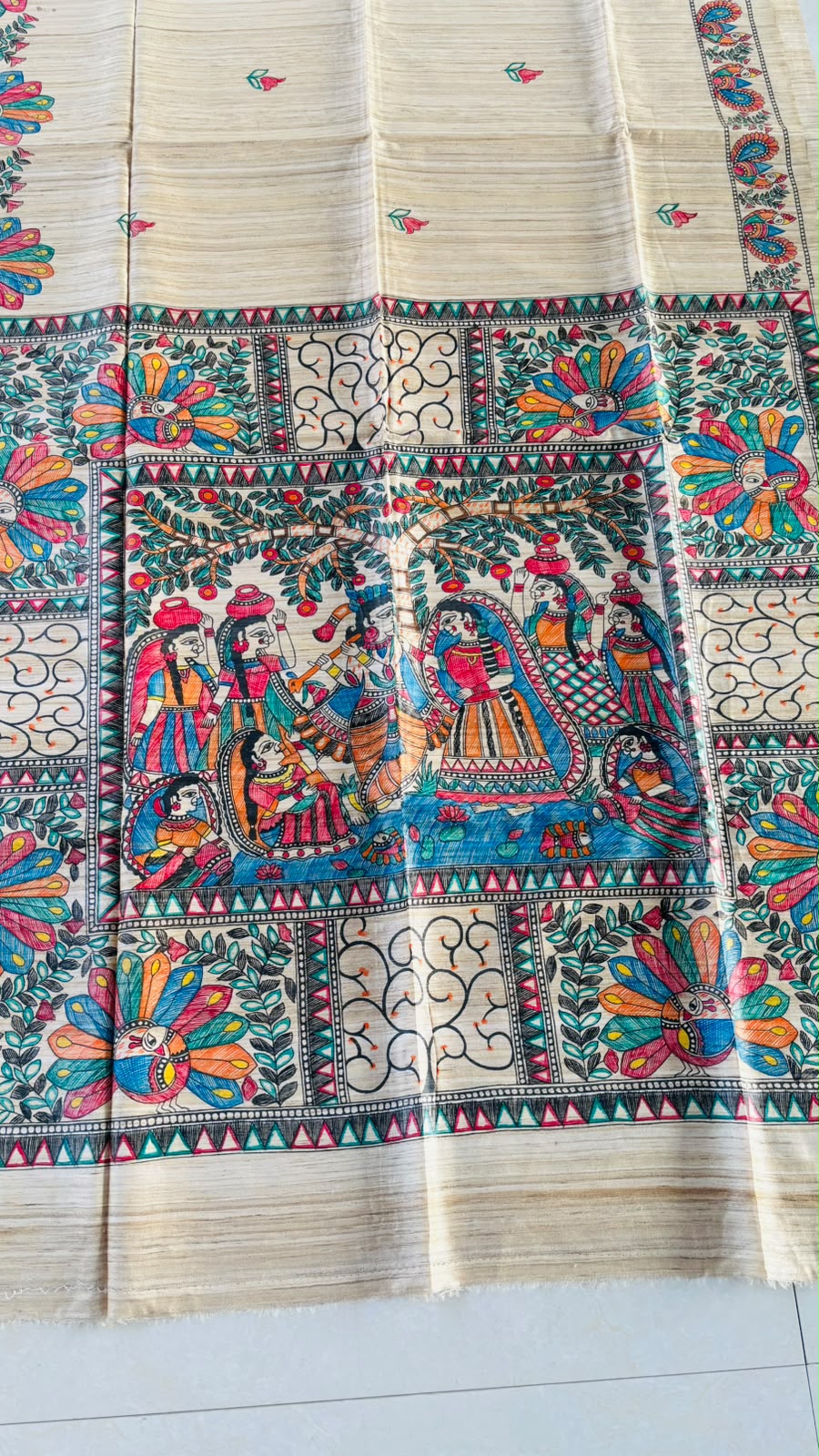 The Folk Canvas Ghicha Tussar Silk Saree