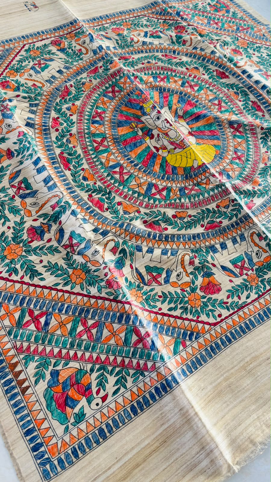 The Folk Canvas Ghicha Tussar Silk Saree