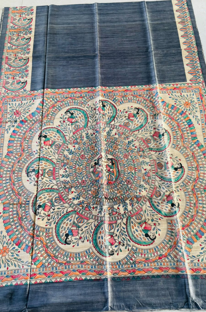 The Folk Canvas Ghicha Tussar Silk Saree