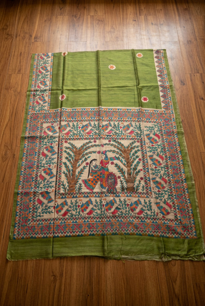 The Folk Canvas Ghicha Tussar Silk Saree
