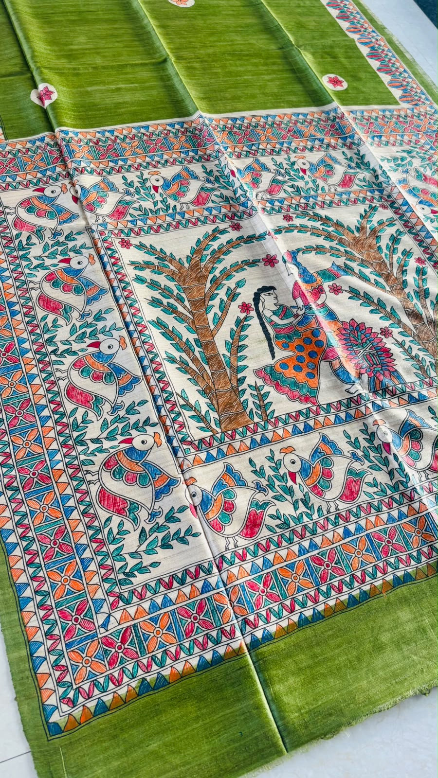 The Folk Canvas Ghicha Tussar Silk Saree