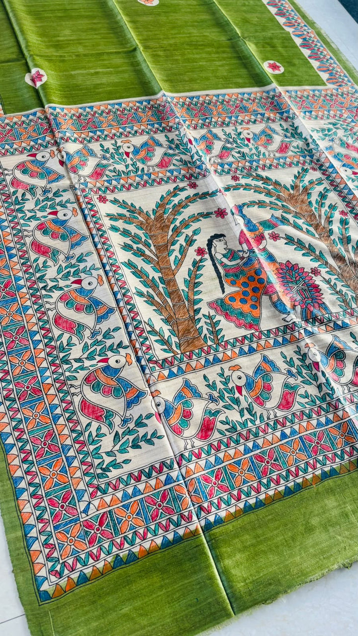 The Folk Canvas Ghicha Tussar Silk Saree