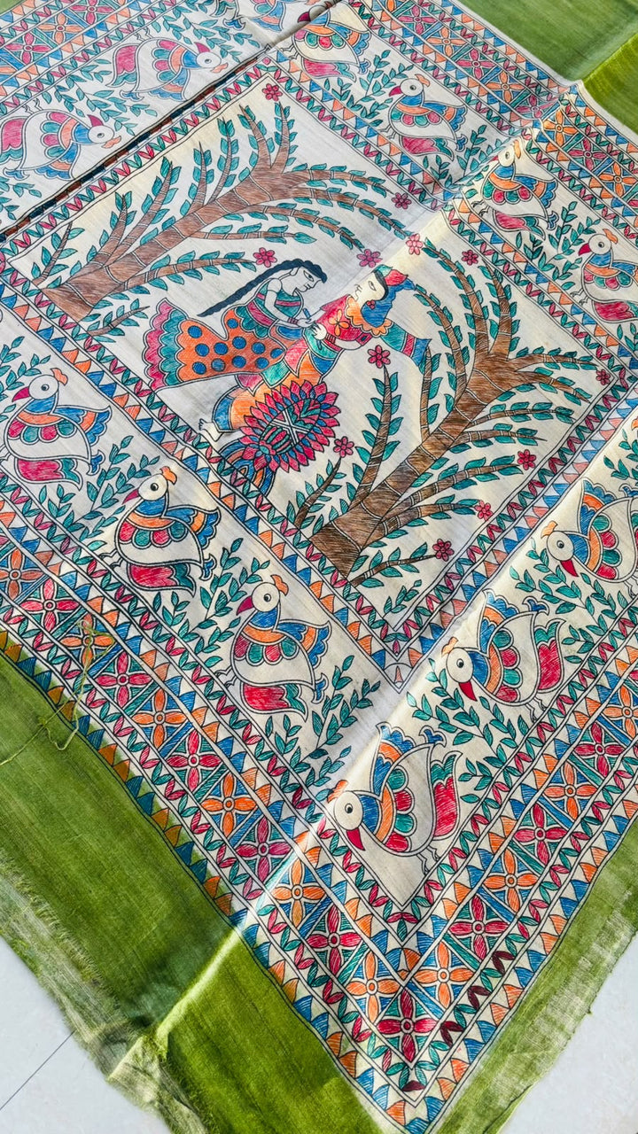 The Folk Canvas Ghicha Tussar Silk Saree