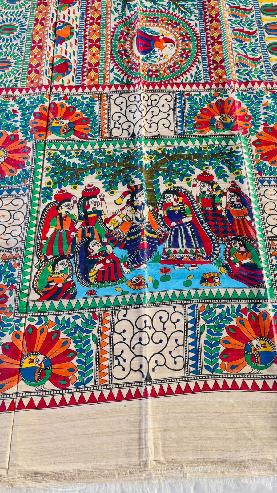 Mithila Parampara Pure Ghicha Tussar Silk Saree