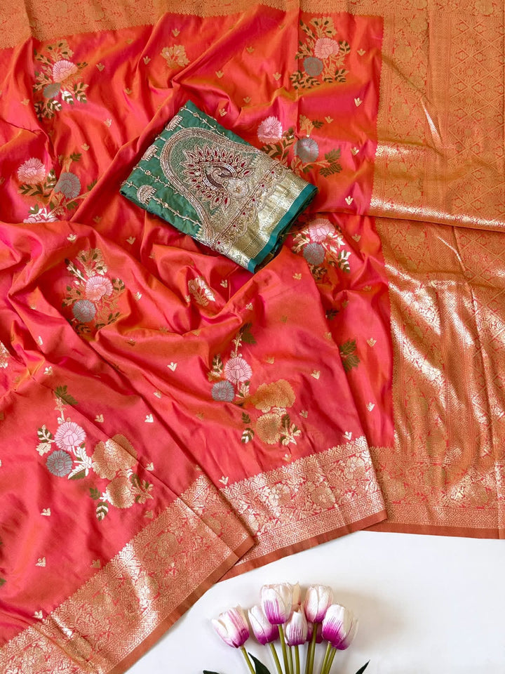 Bridal Swarna Silk Jacquard Weaving Saree