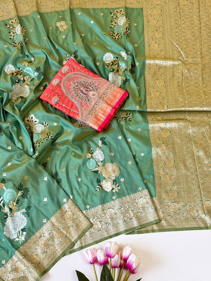 Bridal Swarna Silk Jacquard Weaving Saree