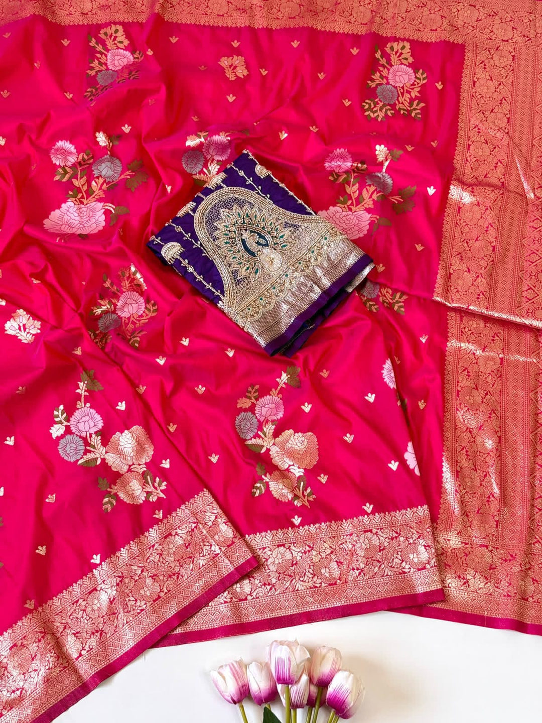 Bridal Swarna Silk Jacquard Weaving Saree