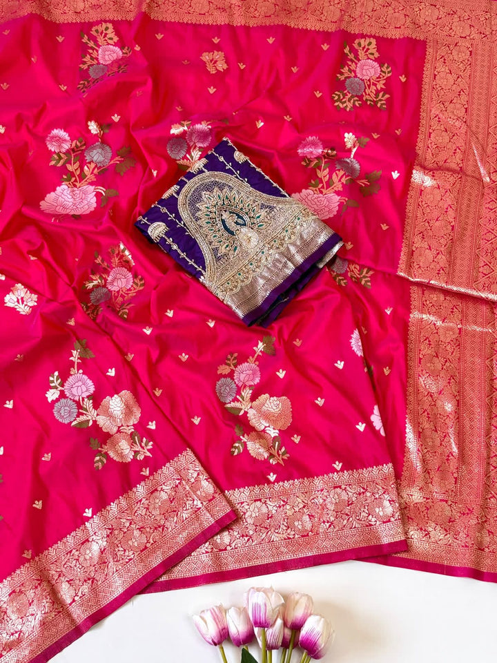Bridal Swarna Silk Jacquard Weaving Saree