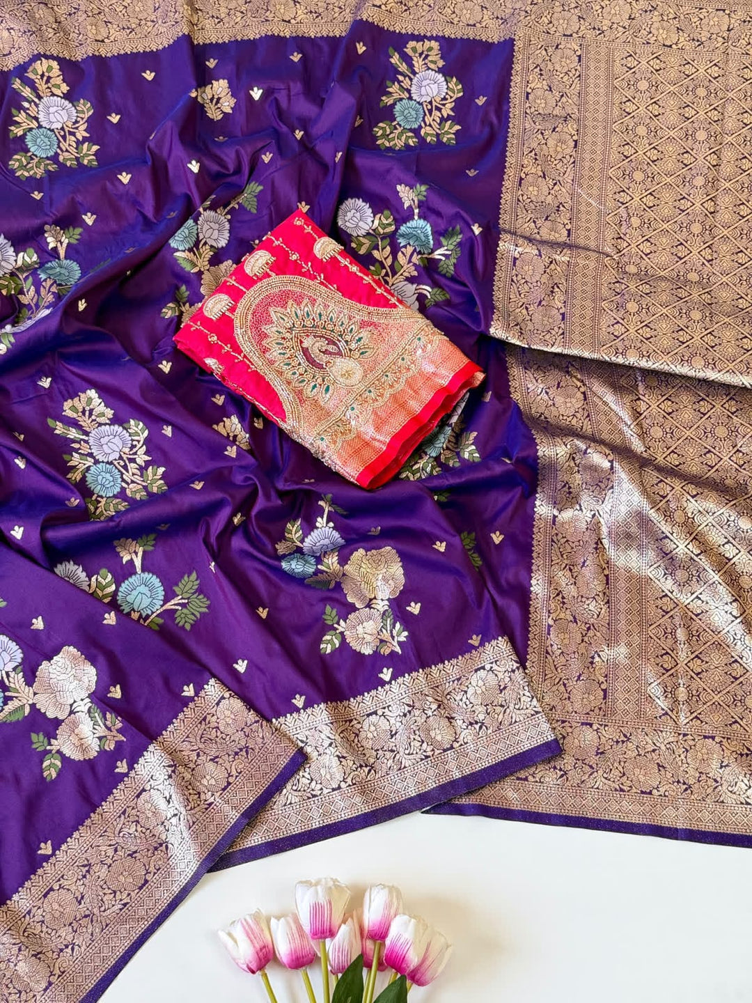 Bridal Swarna Silk Jacquard Weaving Saree