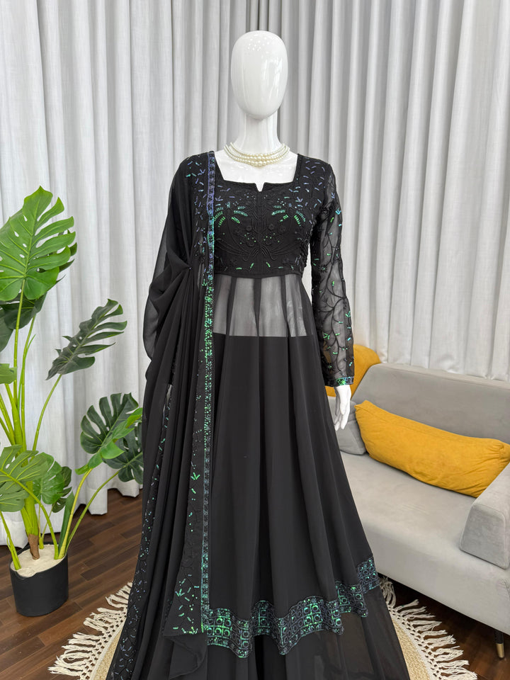 Sham-e-Gulab Georgette Gown Set