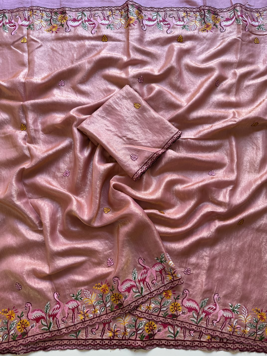 Symphony of Feathers Satin Silk Saree