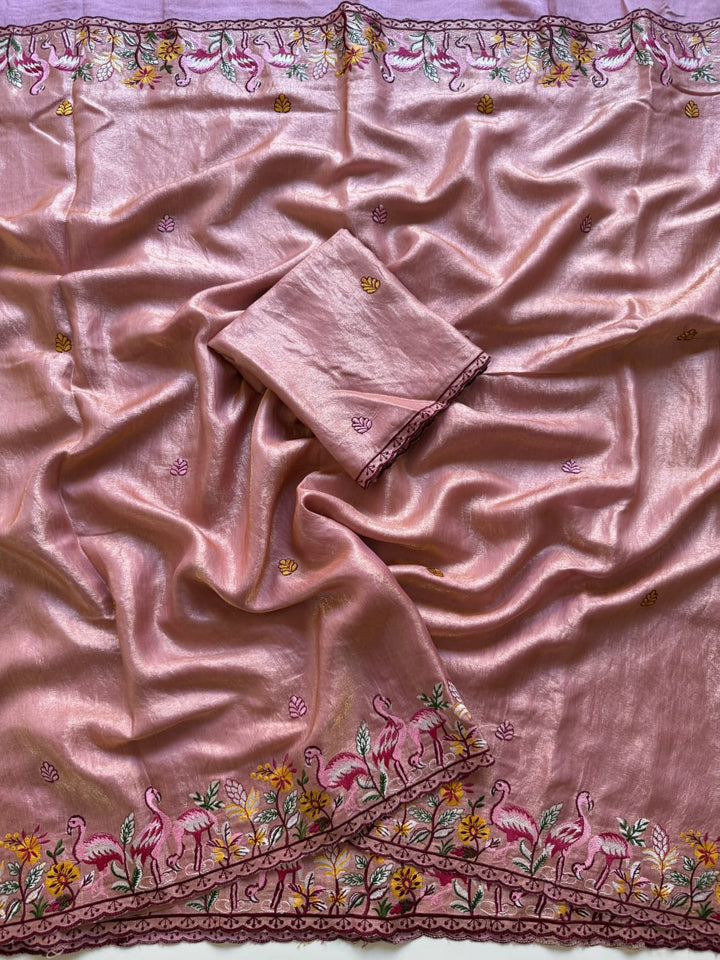 Symphony of Feathers Satin Silk Saree