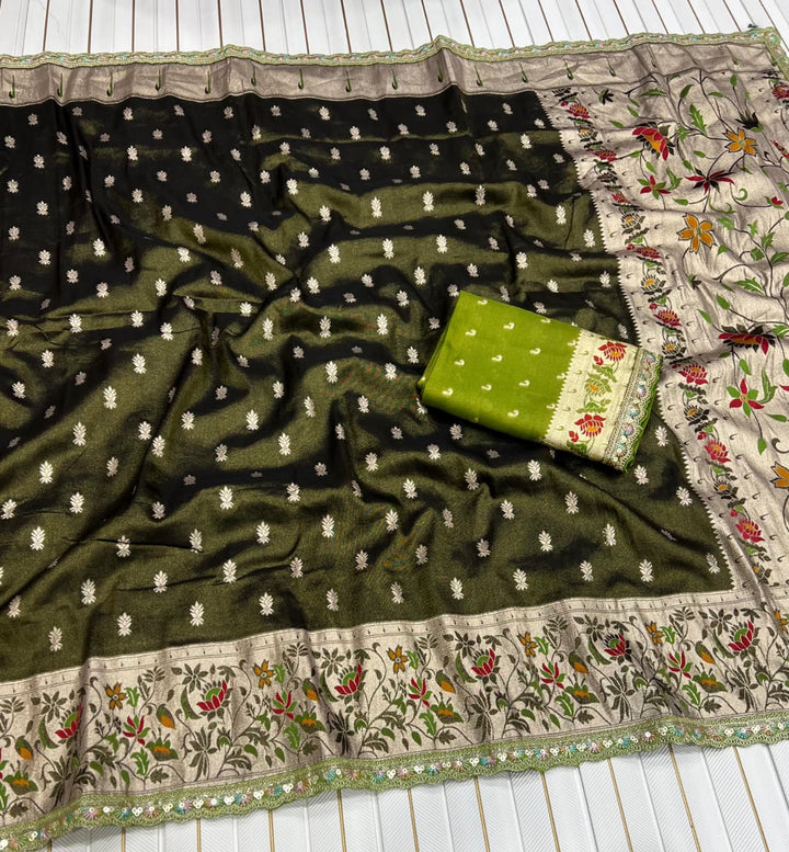 Caught Your Eye Tissu Paithani Silk Banarasi Saree