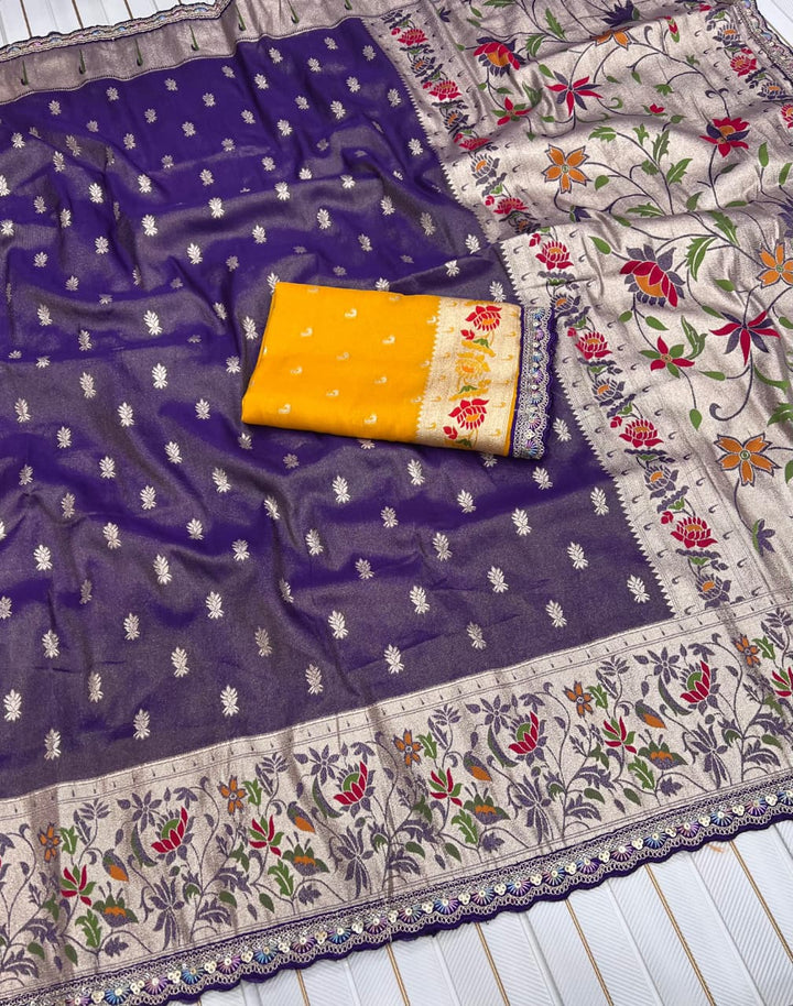 Caught Your Eye Tissu Paithani Silk Banarasi Saree