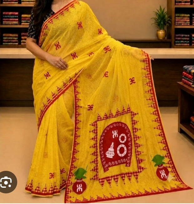 Shubhanjali Kota Applique Saree