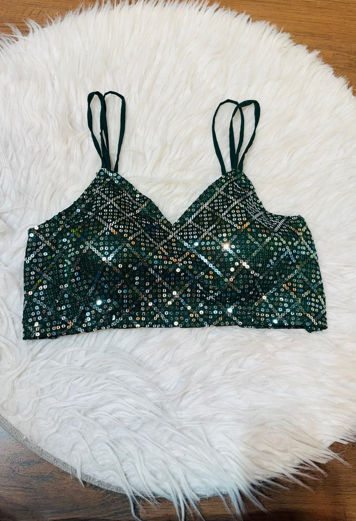 Backless Beauty Designer blouse with Sequin Work