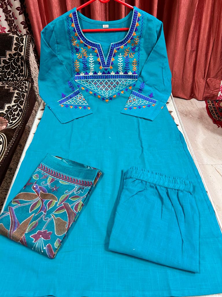 Latest Look Cotton Kurti Set