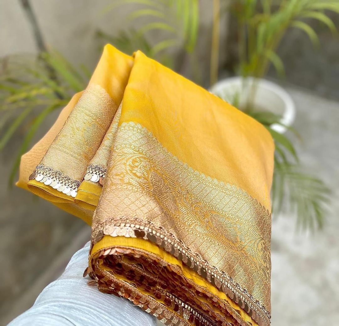 Crush With Blush Banarasi Tissue Silk Saree