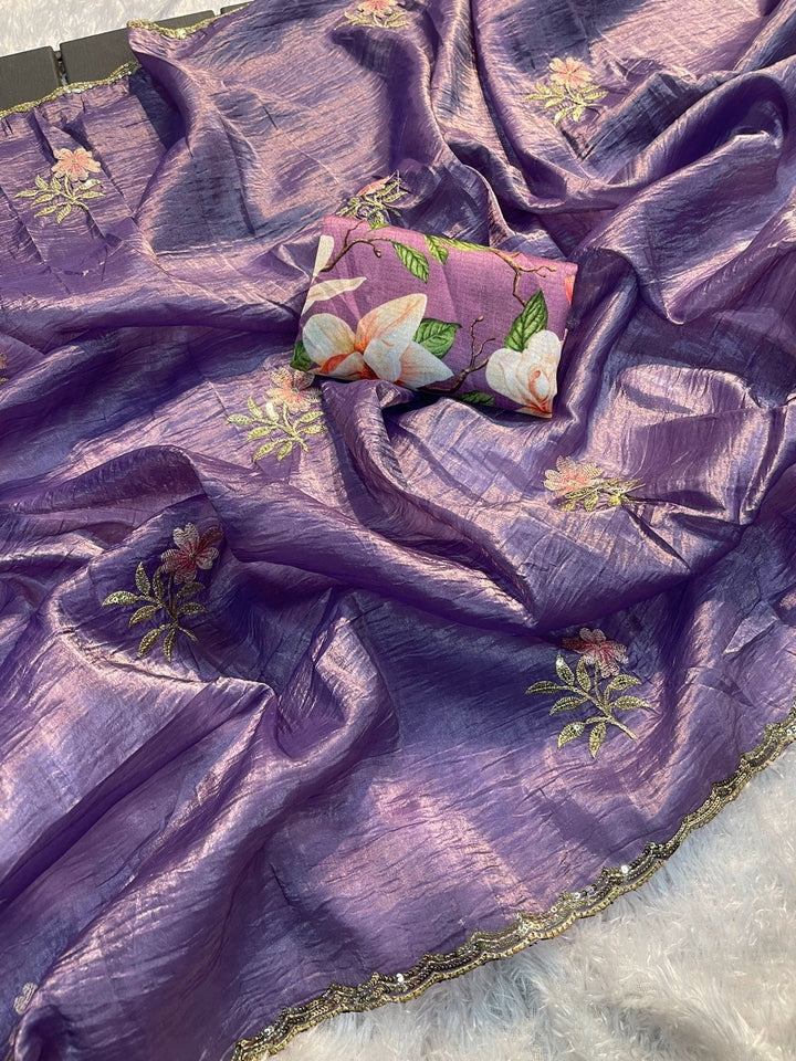 A World Of Wonder Gold Crush Tissue Saree