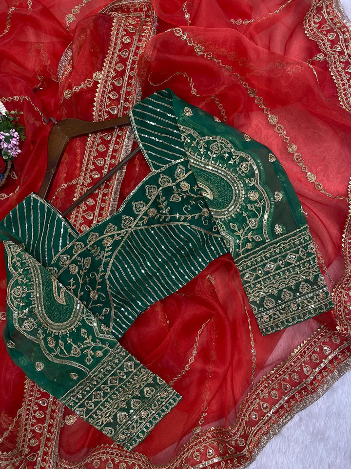 Laal Ishq- Janhvi Kapoor Inspired Organza Saree