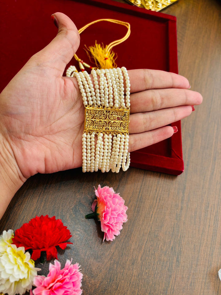 Multi- Layer Gold Plated Moti Har (Pearl Necklace)