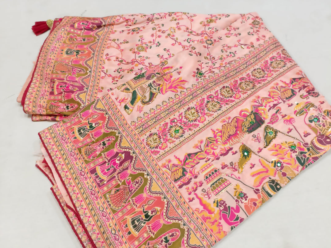 Draped In Stories Fancy Pashmina Silk Saree